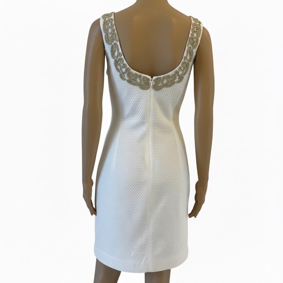 Lilly Pulitzer White Gold Soutache Shift Dress - Size 6 - Picture 2 of 6